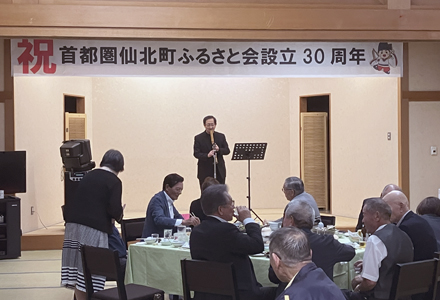 懇親会の模様　尺八演奏